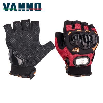 China VANNO Motorcycle Fingerless Gloves Low MOQ Finger Bike Short Breathable Wholesale Dirt Wear Resistant for sale