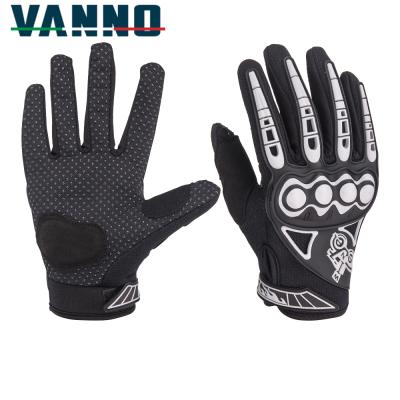 China Wholesale Custom Motocross VANNO Full Finger 3d Wear Resistant Motorcycle Sports Leather Motorcycle Gloves for sale