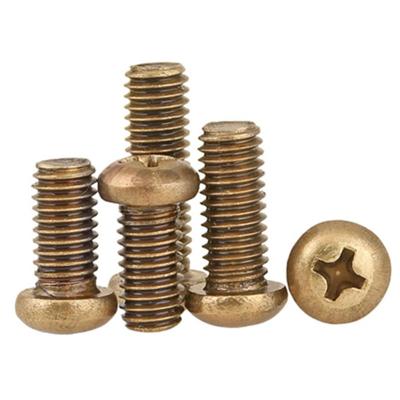 China Pan Screws Manufacture PM3X8 Pan Head Machine Screws Brass DIN 7985 for sale