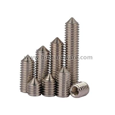 China Slotted HEX Stainless Steel DIN 553 DIN 914 Socket Set Screw With Cone Point for sale