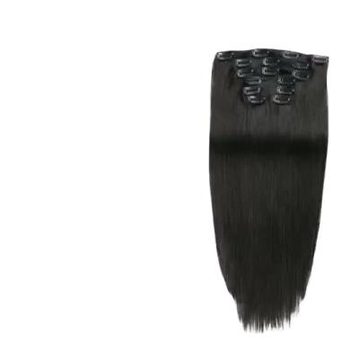 China Silky Straight Wave Clip In Hair Extensions #1B Seven-Piece Set Clip In Hair Extensions Factory Wholesale for sale