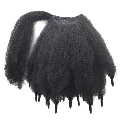 China Drawstring Ponytails Novelties Synthetic Blow Hair Extensions Wrap Around Spring Twist Crochet Marley Braid Afro Style Curly Straight Afro Ponytails for sale