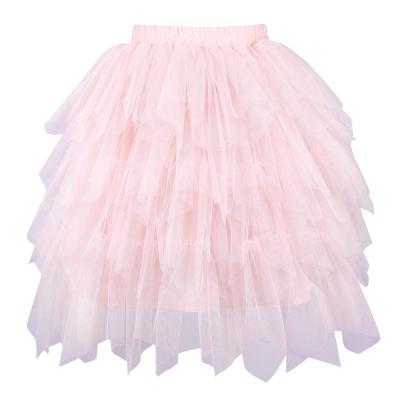 China Breathable High Quality Part Use Solid Knee-Length FashionTulle Tulle Girl's Knee-Length Skirt for sale