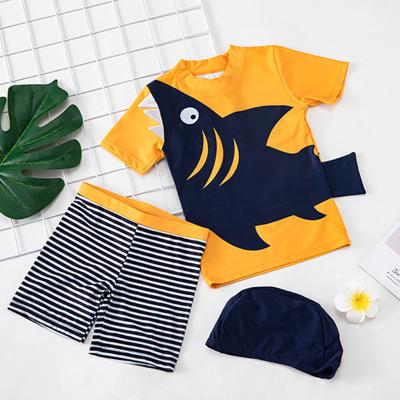 China Breathable Kids Swimsuit Boys Shark Shorts Sleeve Swimsuit Set Boys Kids Sunscreen Quick-Drying Baby Swimsuit for sale