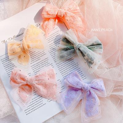 China 2021 New Fashion Girl Hairpin Solid Color Bowknot Hair Accessories Girls Hair Pins Hairpin Trendy for sale