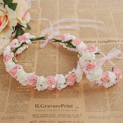 China 2020 Flofallzique Toddler Children Seaside Wedding Party Holiday Celebration Girls Headdress Garland For Bride Bridesmaid Married FLOAWH01-A for sale