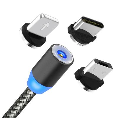 China With magnetic +Strong +360Â LED indicator; ° Custom Logo AM17 2M Rotation 360 Degree 3A Magnetic Cable Luminous Usb Led Data Cable for sale