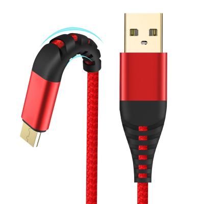 China 2.4A Charging Logo 2M AN42 2.4A Custom Nylon Gold Plating USB Micro Braided Charging Cable for sale