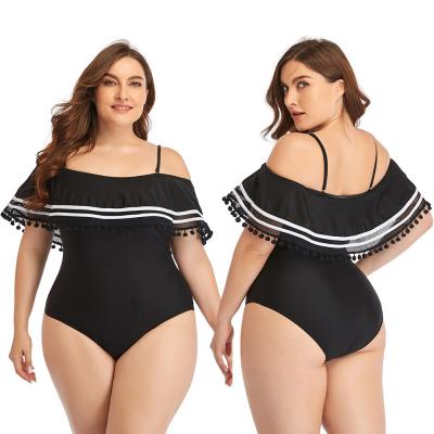 China Plus Size Ruffle Bikini Plus Size Spandex One Piece Swimsuit Women Ladies Fat Plus Size One Piece Swimwear 2022 for sale