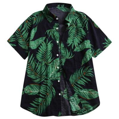 China Cotton Top Casual Mens Summer Beach Plus Size Anti-pilling Print Shirt, Short Sleeve Hawaiian Shirt Men for sale