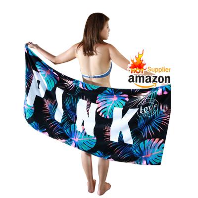 China Cheap Viable Promotional Microfiber Beach Towel Cotton Custom Printed Beach Towel for sale