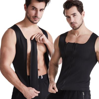 China Wholesale QUICK DRY Mens Beach Shaper Sweater Top Belly Slimming Corset Zipper Plus Size Men's Shapewear Vest for sale