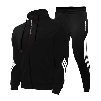 China Custom Breathable Wholesale Zipper Up Hoodie Plain Gym Splice Color Men Tracksuit for sale