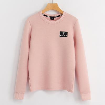 China New Design Breathable Pink Streetwear Hoodie Crewneck Sweatshirt Pullover Women for sale