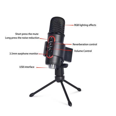 China Hot Selling Desktop Gaming Mic For Computer Live Broadcaating Youtube Clear Sound Condenser Microphone Recording Studio Usb Microphone PC PC Game for sale