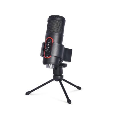 China Wholesale Professional Clear Sound Condenser Microphone With Tripod Stand Recording Studio USB Microphone RGB Desktop Computer MIC for sale