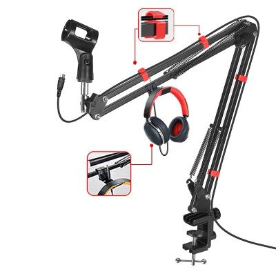 China 2022 Home Studio Live Broadcast Mic Stand Microphone Holder For Scissor Arm Scissor Arm Metal Hanging Stand Amazon Table Microphone Best Selling for sale