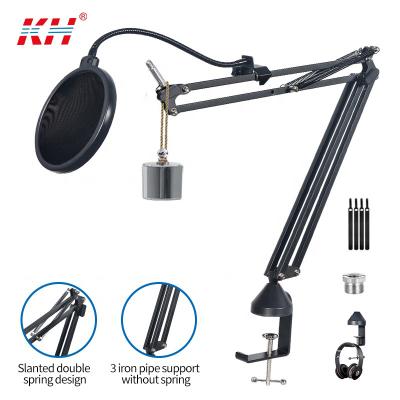 China Factory Price Durable Hot Selling Flexible Mic Arm Professional Recording Karaoke Microphone Stand Flexible Desktop Stand with Filter for sale