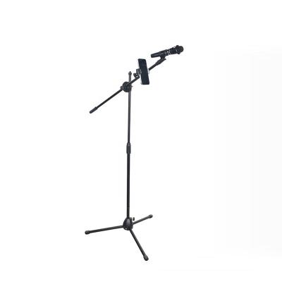 China PORTABLE Good Prices Adjustable Phone Stand With Mic Stand For Live Streaming Mic Stand Floor Microphone Stand Tripod Performance for sale