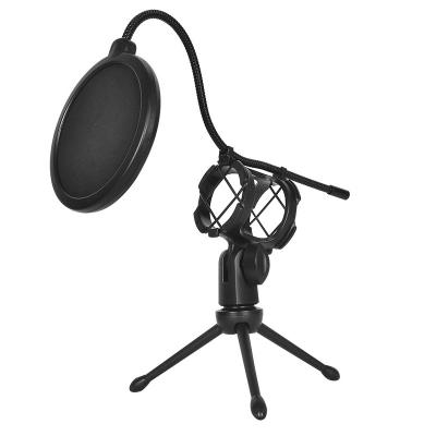 China Portalbe Wholesaler Professional Microphone Stand Microphone Desktop Broadcasting Stand with Filter Angel Mic Adjustable Bracket for sale