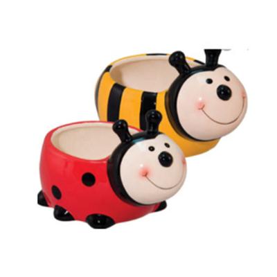 China Beautiful modern calssic succulent bee and ladybug garden decor pot palnter for sale