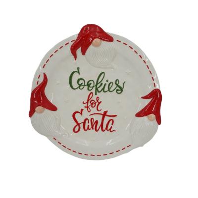 China Viable Custom Christmas Cookie Set Christmas Cookie Dish and Ceramic Milk Bottle Set for sale