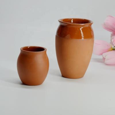 China Viable Terracotta Clay Coffee Mugs Cup Without Handles Earthenware Pot Terracotta for sale