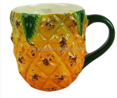 China Viable custom creative ceramic pineapple coffee /milk mug for sale for sale