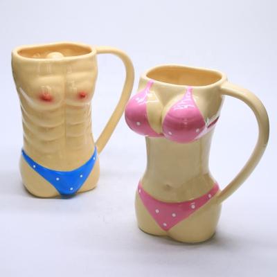 China Customized Ceramic Sexy Couples Coffee Gift Viable Mug With High Quality for sale