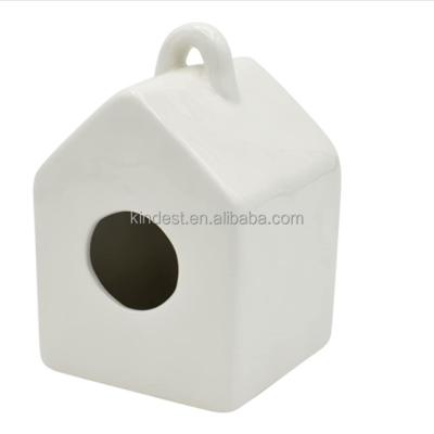 China Viable Wholesales Outdoor Indoor Garden Hanging Ceramic Bird House Nest for sale