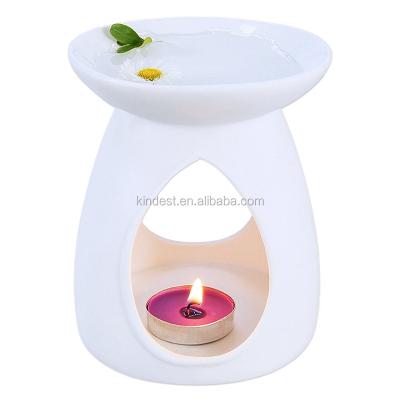 China Other Tear Drop Vase Shape Ceramic Tea Light Holder, Aromatherapy Essential Oil Burner, Wax Melt Warmer White for sale