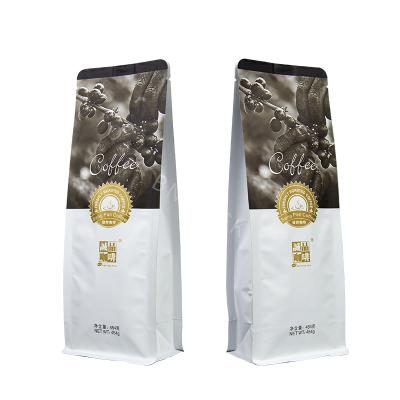 China Resealable Barrier Aluminum Foil Small Coffee Bean Packaging Bags Flat Bottom Coffee Bag for sale