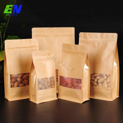 China Resealable Barrier Zipper Brown Kraft Paper Spice Packaging Sachet Bags for sale