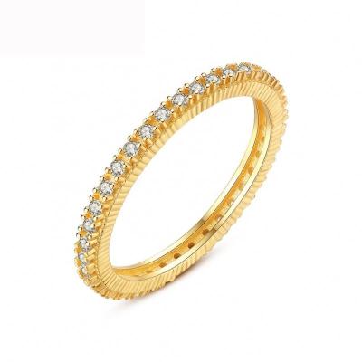 China Other 18K Gold Plated Micro Paved CZ Ring Jewelry Wholesale Real 925 Sterling Silver New Fashion Rings for sale