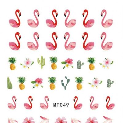 China Environmental protection summer nail stickers spring flowers flamingo beach coconut trees summer nail stickers for sale