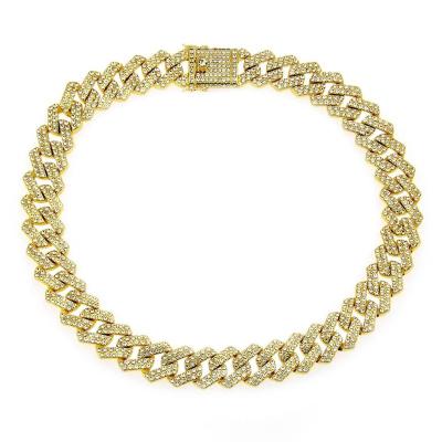 China Hiphop 8*18*20*24*30 Inch Cuban Chain 20MM Hip Hop Gold And Silver Necklace Chain Micro - Extended Ice Cuban Diamond Cubic Zirconia Necklace for sale