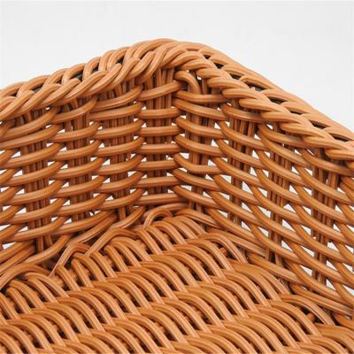 China PP Plastic Rectangular Plastic Rattan Basket Cheap Color Customs Storage Basket Empty Vegetable Storage Weaving Baskets for sale