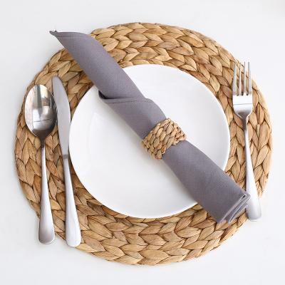 China Wholesale Custom Handmade Woven Rustic Napkin Rings Stocked Easter Rattan Napkin Rings Farmhouse Napkin Rings For Dinner for sale