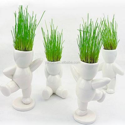 China Cartoon Toy Custom Make Plastic Cartoon Naughty Mini Plant Doll Office Plant Green for sale