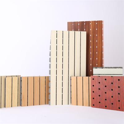 China European Acoustic Board Soundproofing Solid Wood Fireproof MDF Perforated Board Wood Acoustic Panel for sale