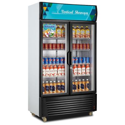 China Refrigerated Beer Glass Upright Vertical Freezer Beverage Cooler Single-Temperature Door Display Freezer for sale