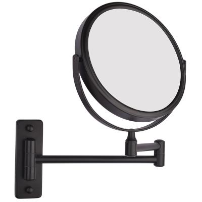 China 360 Degree Magnifying Rotation Around Wall Mounted Magnifying Extendable Wall Bathroom Mirror For Makeup for sale