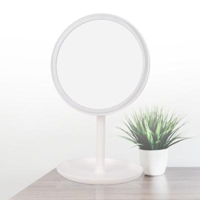 China Lighted Magnification Makeup Table Mirrors Round Beauty Desk Vanity Make Up Mirror Led Makeup Mirror With Light for sale