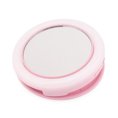 China Custom Lighted Foldable Led Mirror Holder Makeup Phone Pocket Mirror Small Magnetic Pocket Mirror with Light for sale