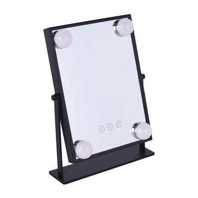 China Wholesale Hollywood Dimmable Lighted Style Led Makeup Dressing Table Mirror Hollywood Touch Mirror With Led Bulb for sale