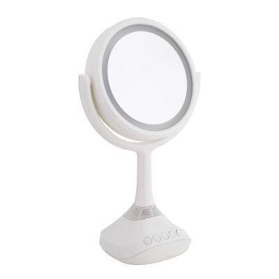 China Lighted Makeup Mirror Bluetooth Music Desktop Speaker Led Bathroom Smart Mirror Music Cosmetic Mirror With Speaker for sale