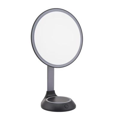 China 8 Inch High Definition Lighted Radio Charging Smart Led Makeup Mirror Desktop Cosmetic Mirror Lights Around Mirror for sale