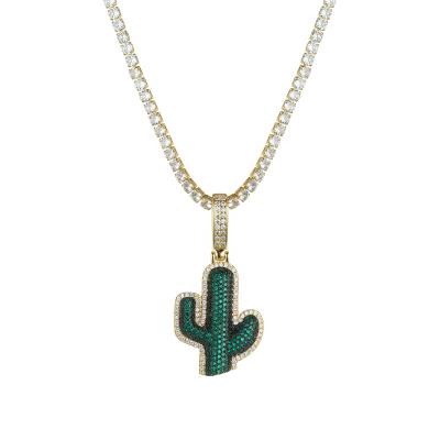 China Wholesale Hip Hop Jewelry Hip Hop Cactus Moissanite Pendant Jewelry for sale