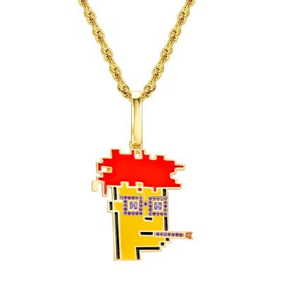 China Hiphop Hiphop Crypto White Gold Bling X Man NFT Proud Punk Smoking Pendant for sale