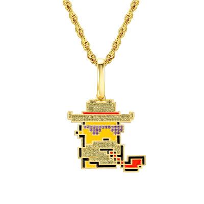 China Custom Hip Hop Fashion Jewelry Hip Hop Pendant Necklace Metaverse NFT Iced Out Cartoon Necklace for sale